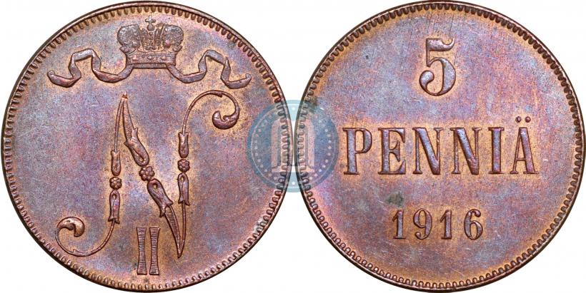 Picture 5 pennia 1916 year  