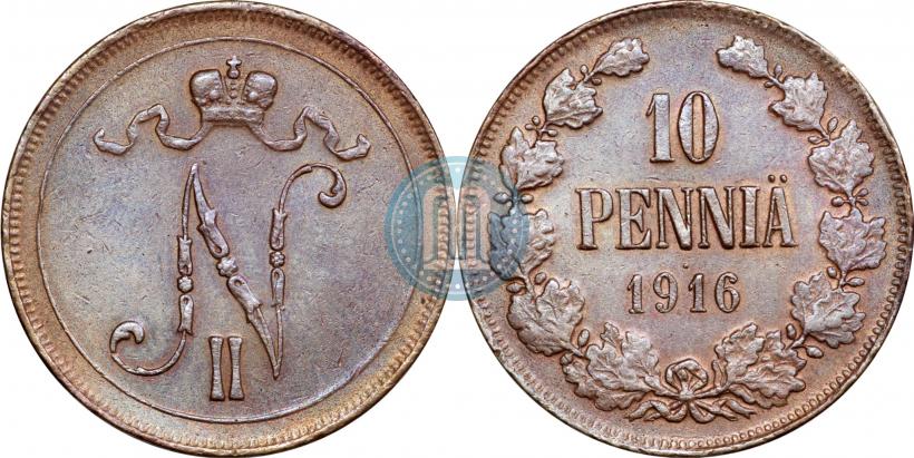 Picture 10 pennia 1916 year  