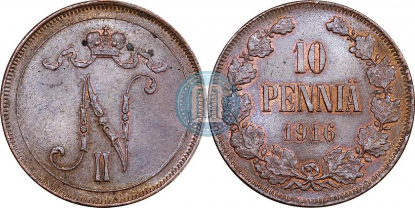 Picture 10 pennia 1916 year  