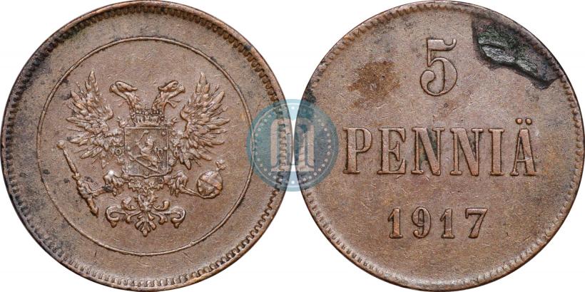 Picture 5 pennia 1917 year  