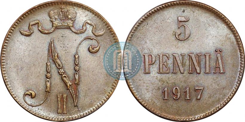 Picture 5 pennia 1917 year  