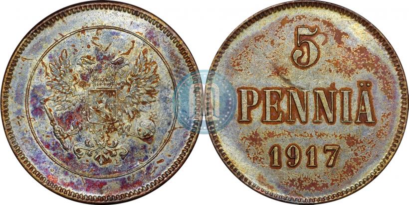 Picture 5 pennia 1917 year  