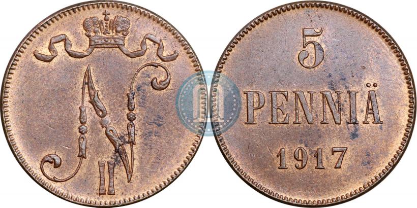 Picture 5 pennia 1917 year  