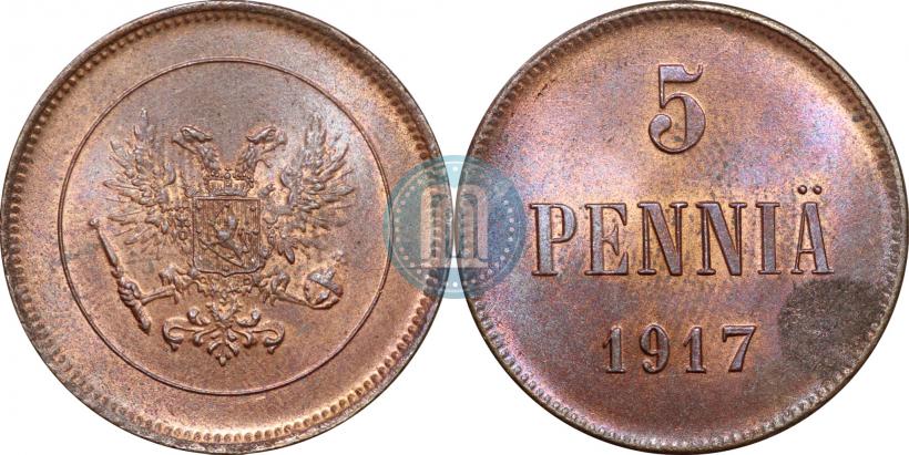 Picture 5 pennia 1917 year  