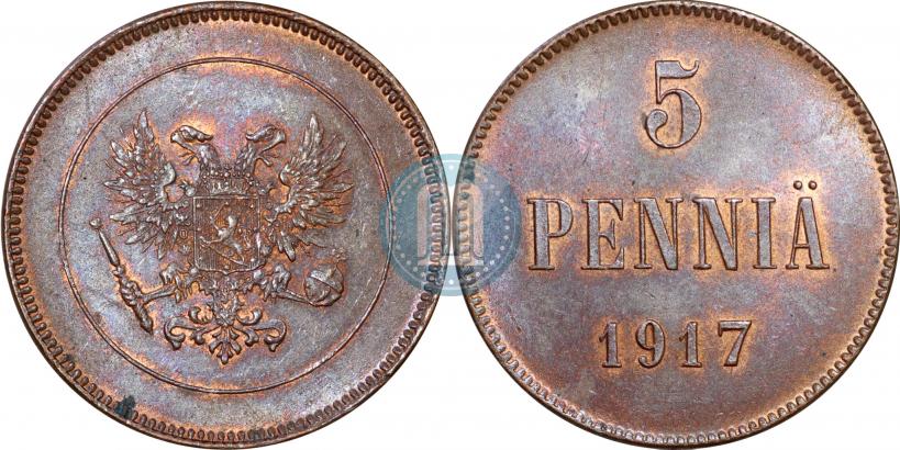 Picture 5 pennia 1917 year  