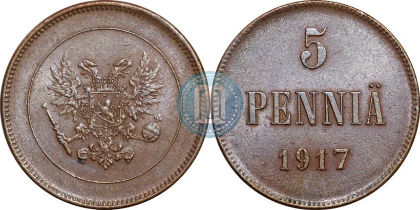 Picture 5 pennia 1917 year  