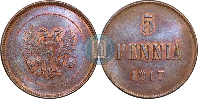 Picture 5 pennia 1917 year  