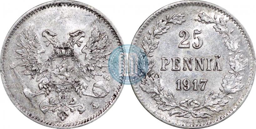 Picture 25 pennia 1917 year S 