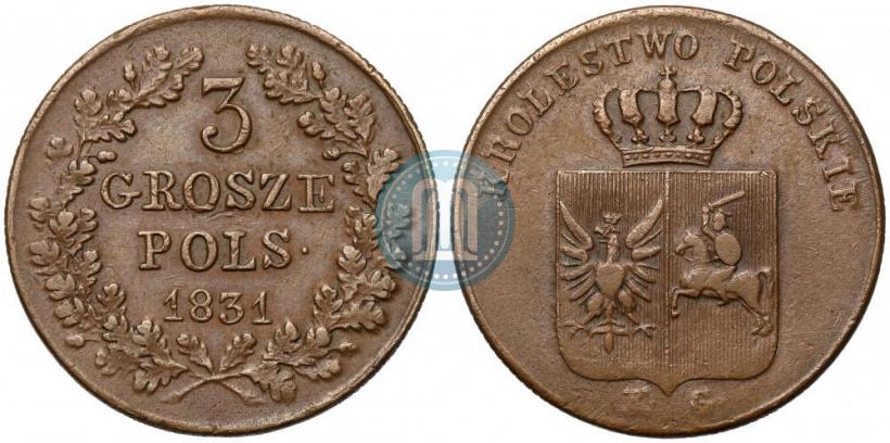 Picture 3 grosze 1831 year KG "Polish uprising"