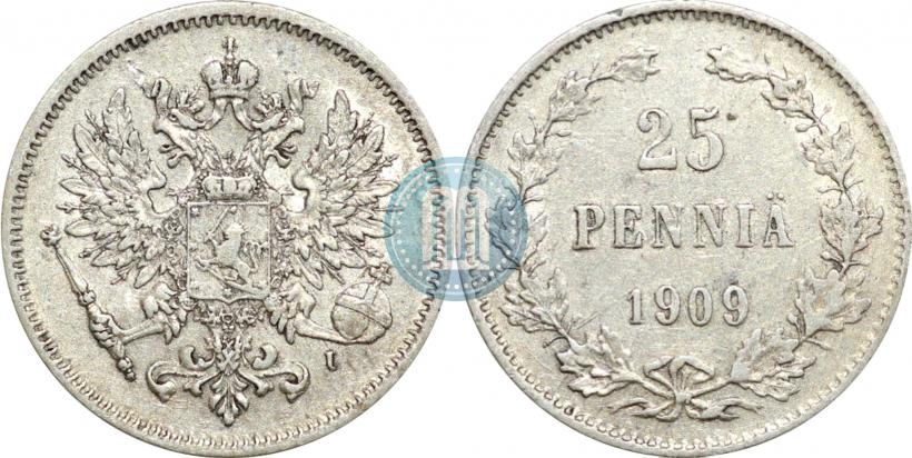 Picture 25 pennia 1909 year L 