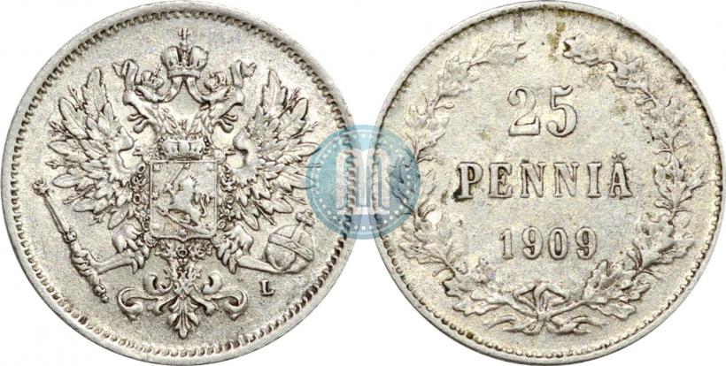 Picture 25 pennia 1909 year L 