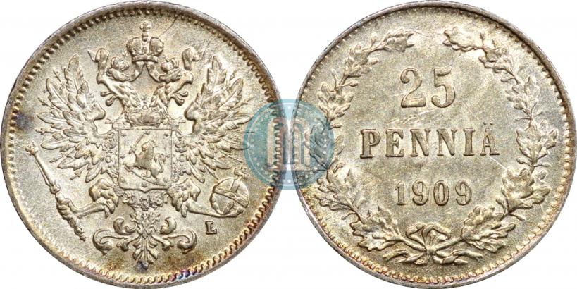 Picture 25 pennia 1909 year L 