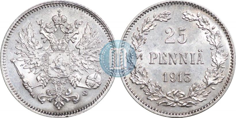 Picture 25 pennia 1913 year S 