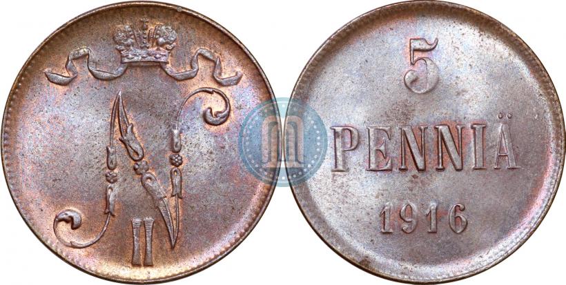 Picture 5 pennia 1916 year  