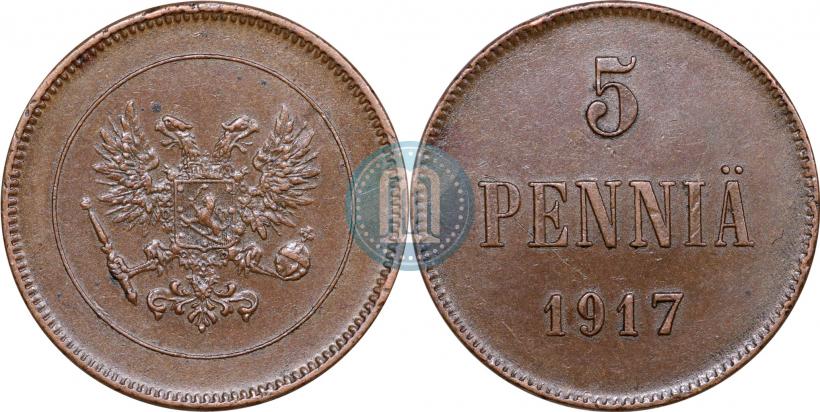 Picture 5 pennia 1917 year  