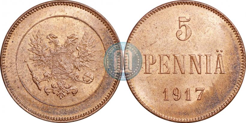 Picture 5 pennia 1917 year  