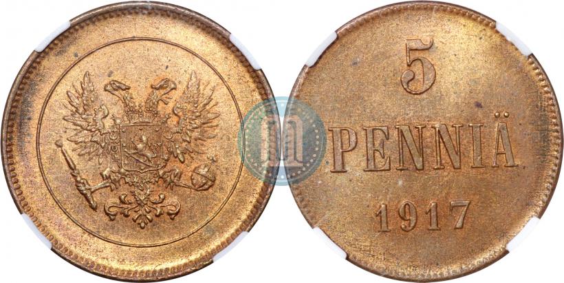 Picture 5 pennia 1917 year  