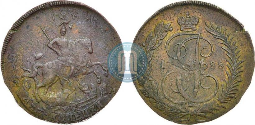 Фото 2 копейки 1788 года ММ 