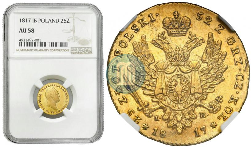 Picture 25 złotych 1817 year IB 