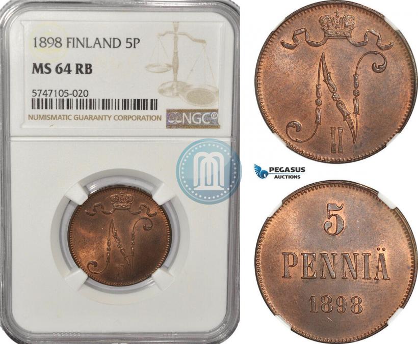 Picture 5 pennia 1898 year  