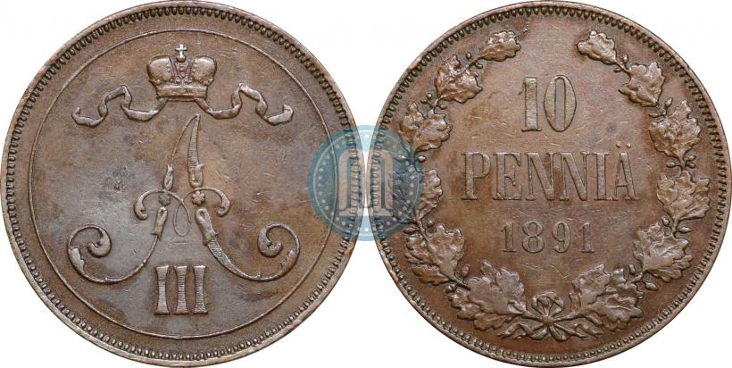 Picture 10 pennia 1891 year  