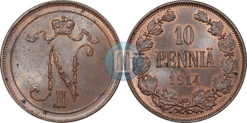 Picture 10 pennia 1914 year  