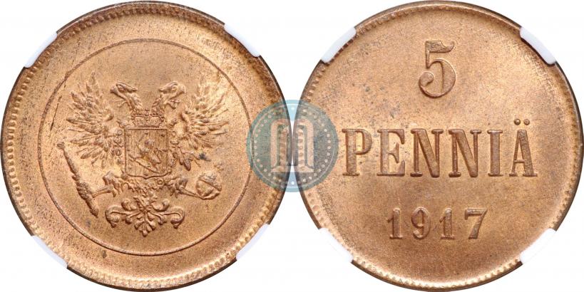 Picture 5 pennia 1917 year  