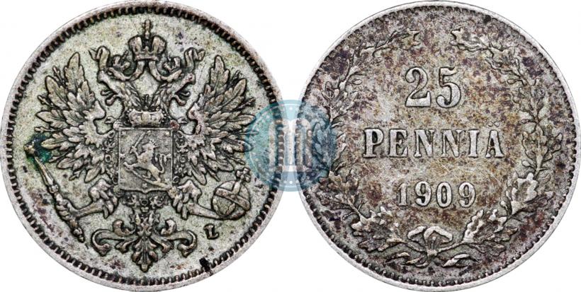 Picture 25 pennia 1909 year L 