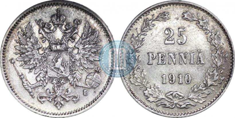 Picture 25 pennia 1910 year L 