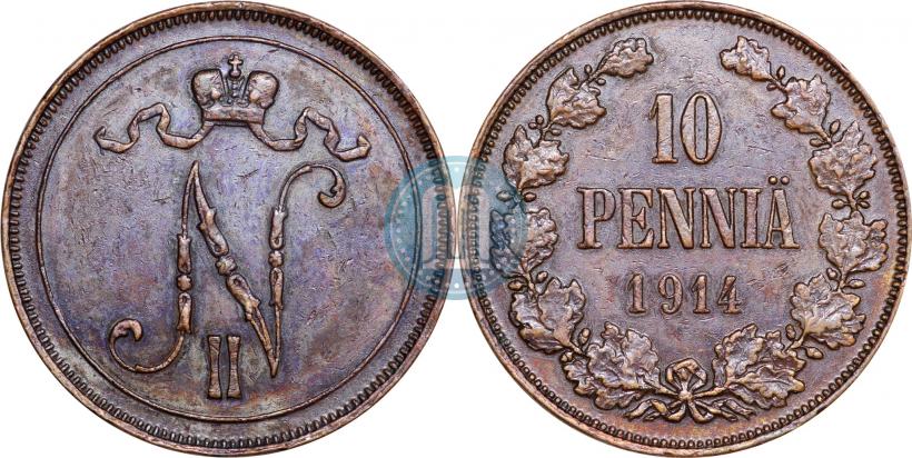 Picture 10 pennia 1914 year  