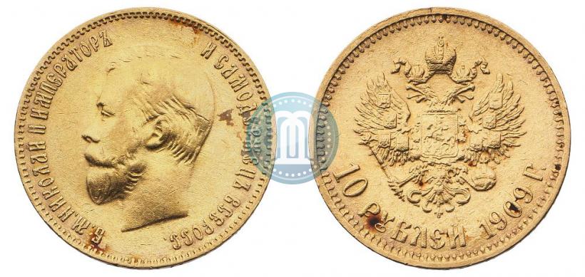 Picture 10 roubles 1909 year (ЭБ) 