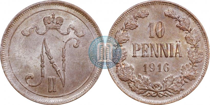 Picture 10 pennia 1916 year  