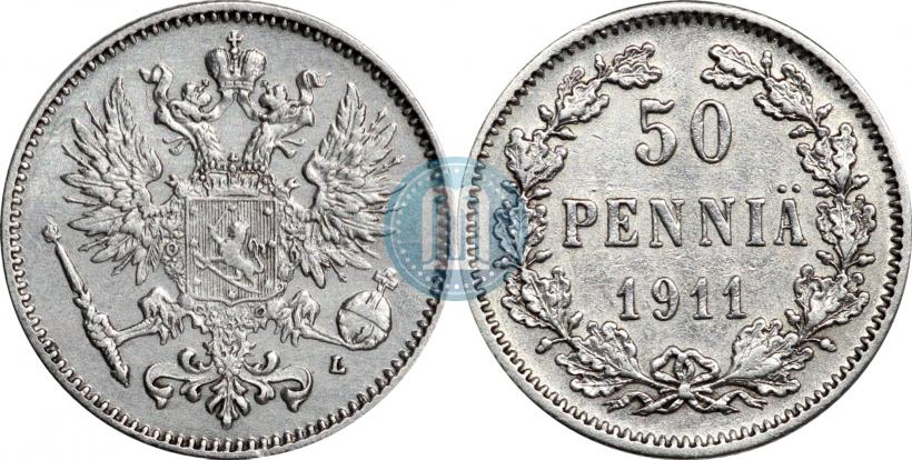 Picture 50 pennia 1911 year L 