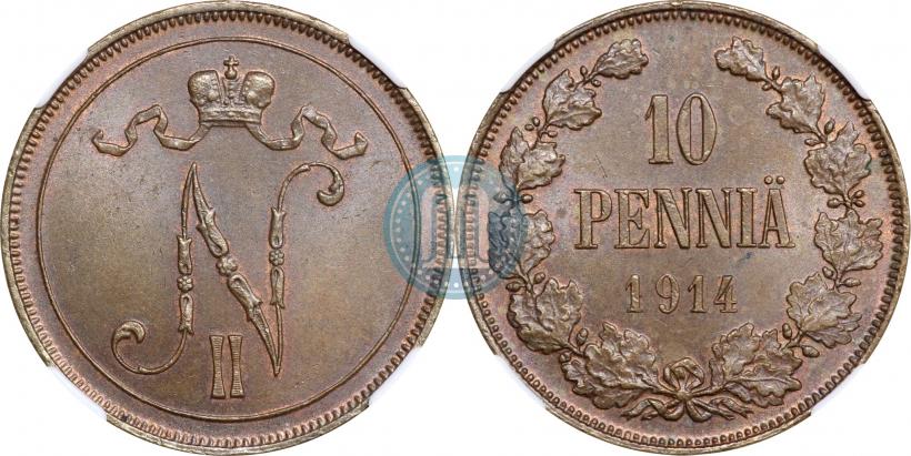 Picture 10 pennia 1914 year  