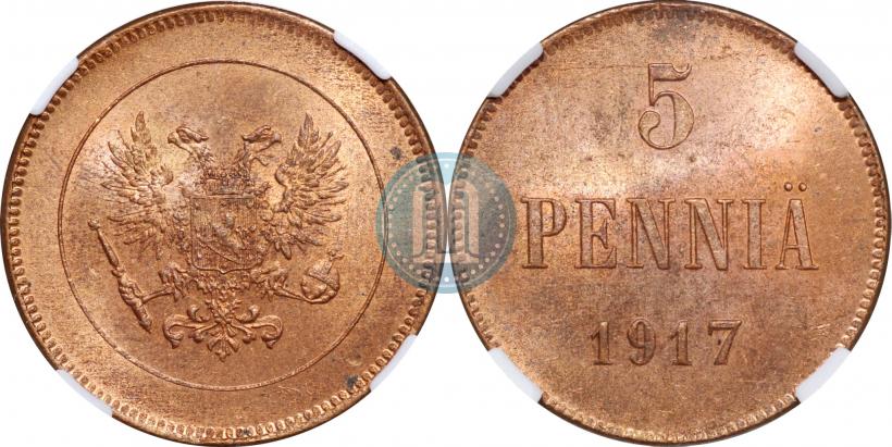 Picture 5 pennia 1917 year  