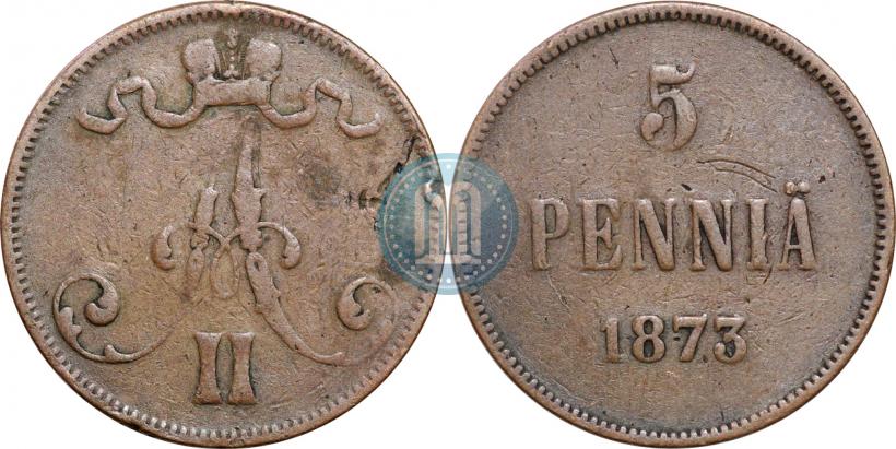 Picture 5 pennia 1873 year  