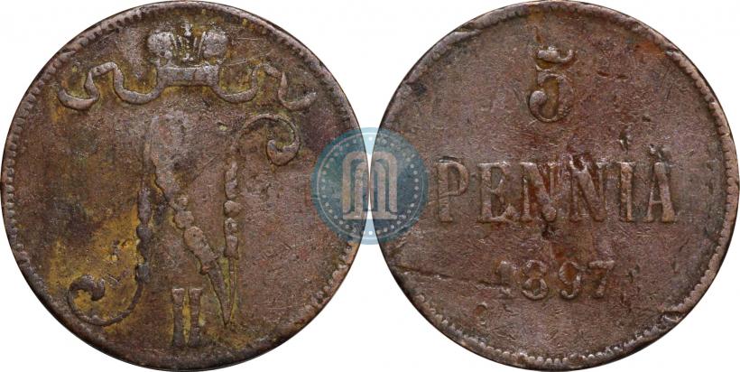 Picture 5 pennia 1897 year  