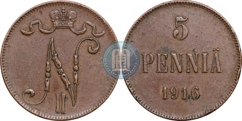 Picture 5 pennia 1916 year  