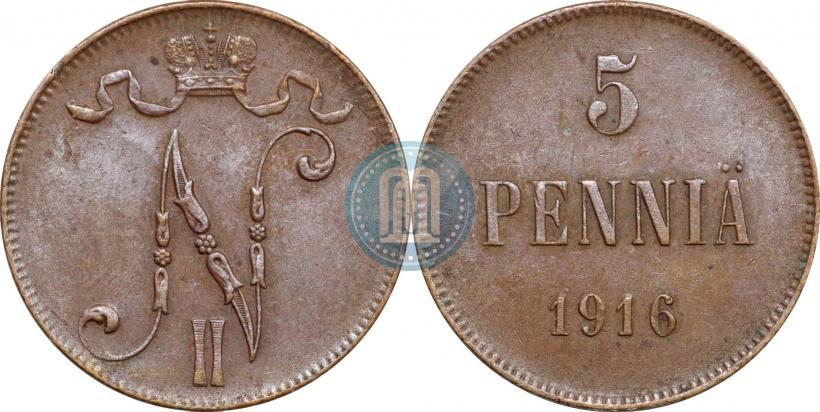 Picture 5 pennia 1916 year  