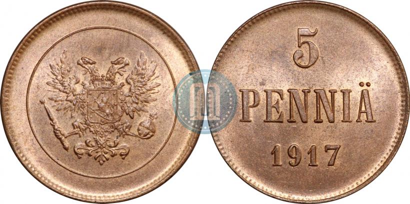 Picture 5 pennia 1917 year  