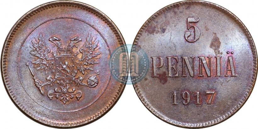 Picture 5 pennia 1917 year  