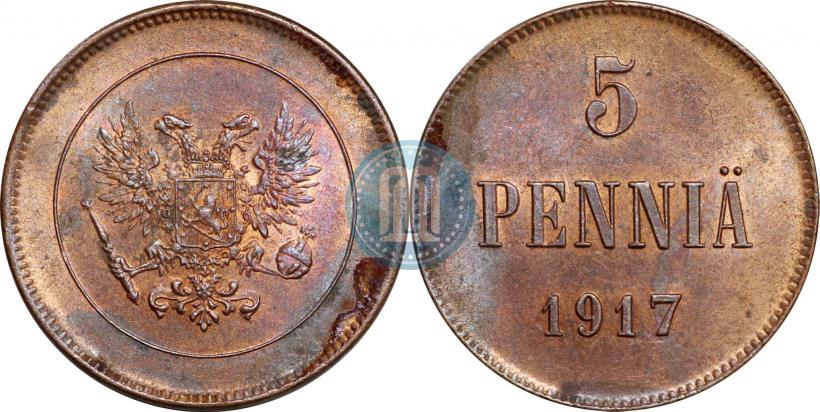 Picture 5 pennia 1917 year  