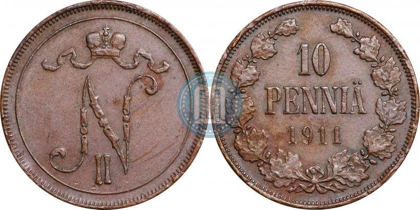 Picture 10 pennia 1911 year  