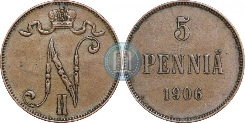 Picture 5 pennia 1906 year  