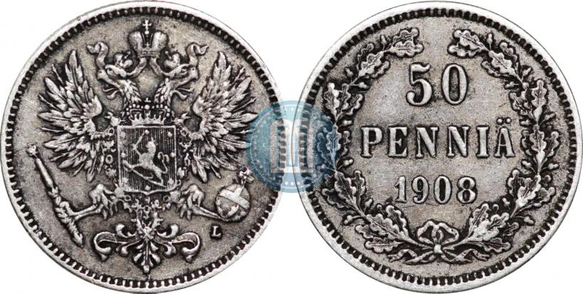 Picture 50 pennia 1908 year L 