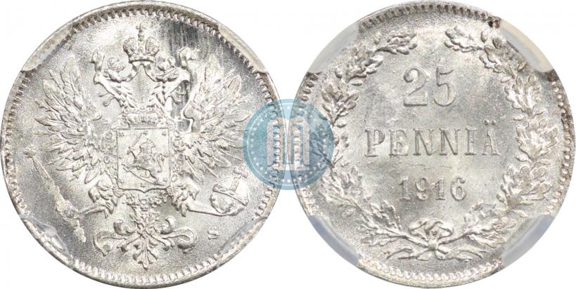 Picture 25 pennia 1916 year S 