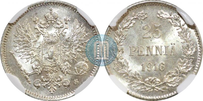 Picture 25 pennia 1916 year S 