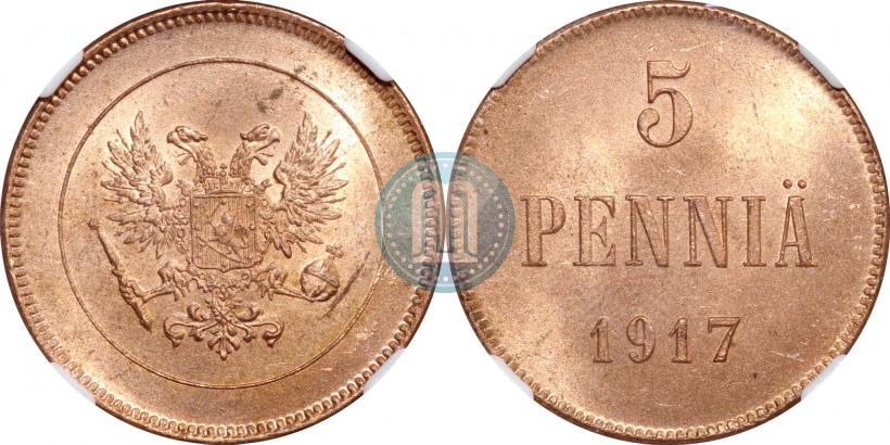 Picture 5 pennia 1917 year  