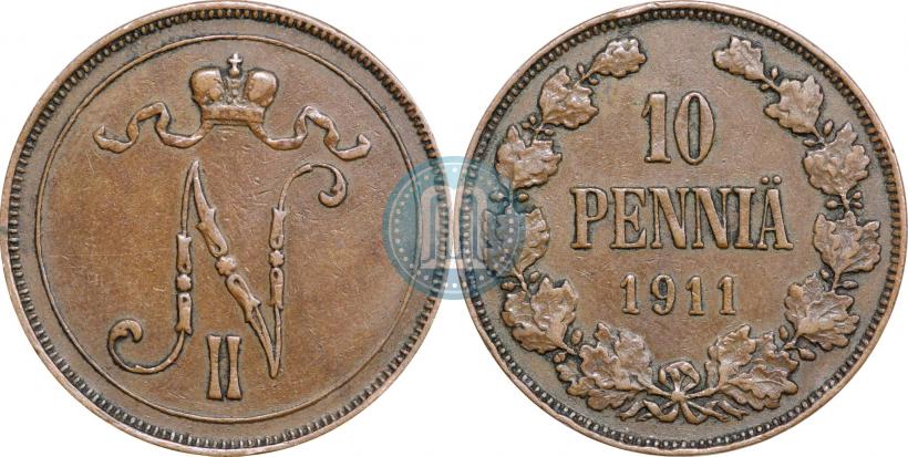 Picture 10 pennia 1911 year  