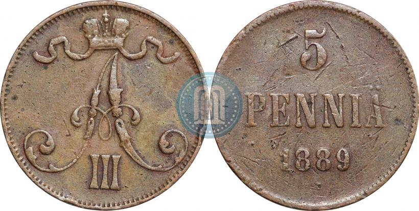 Picture 5 pennia 1889 year  